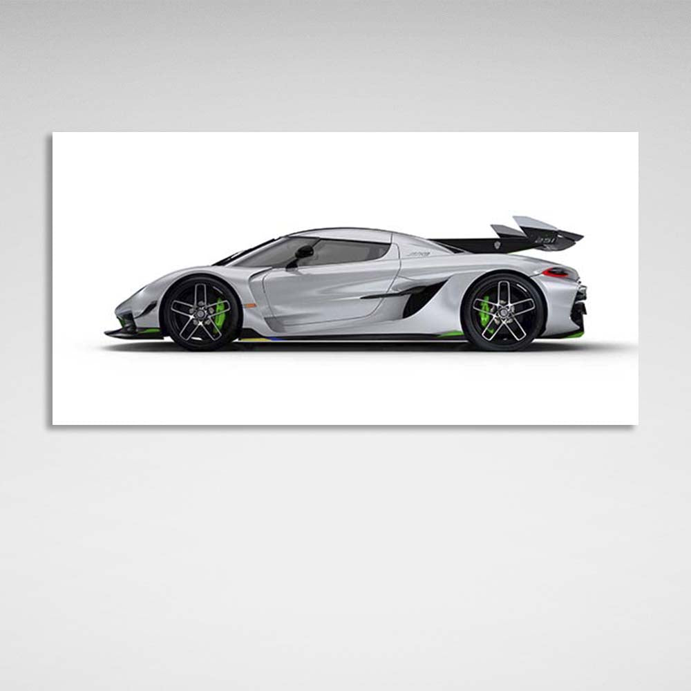 Leinwandbild, Wandbild, Auto, Koenigsegg Jesko, weiß