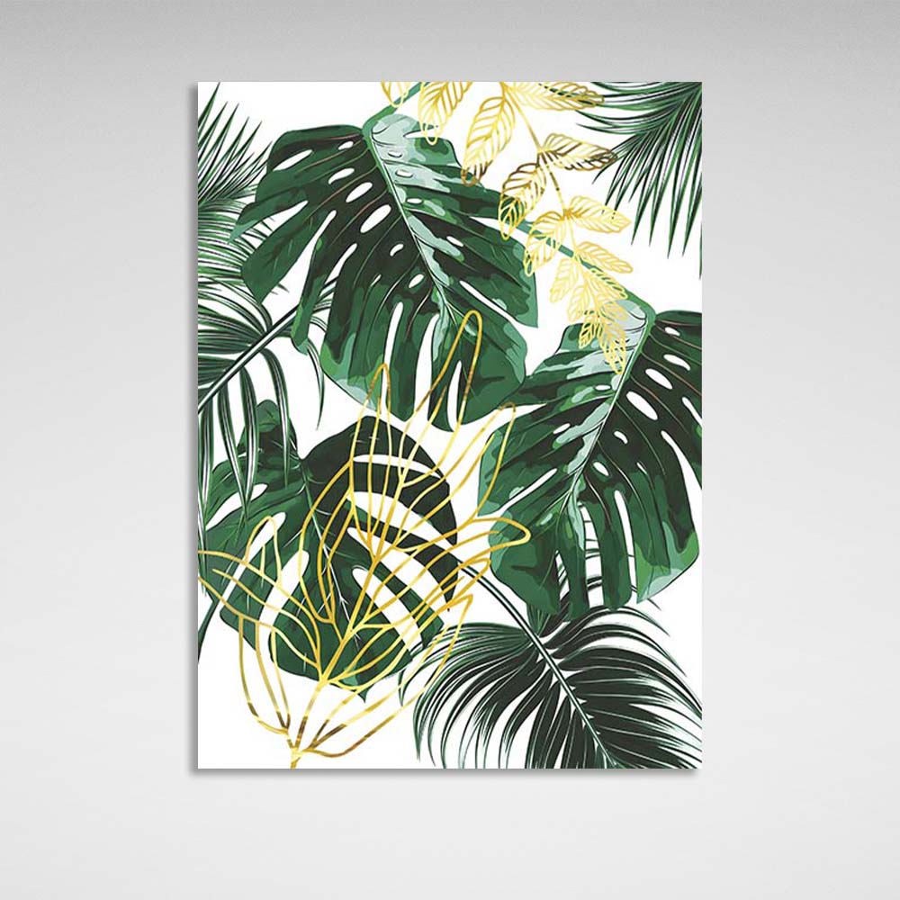 Canvas Wall Art Print Tropical Leaves