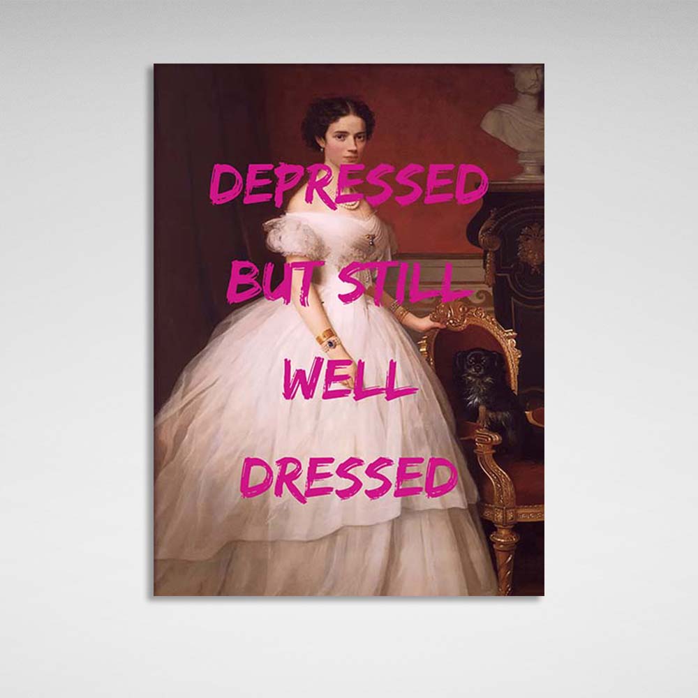 Canvas Wall Art Print Depressed, but still well dressed