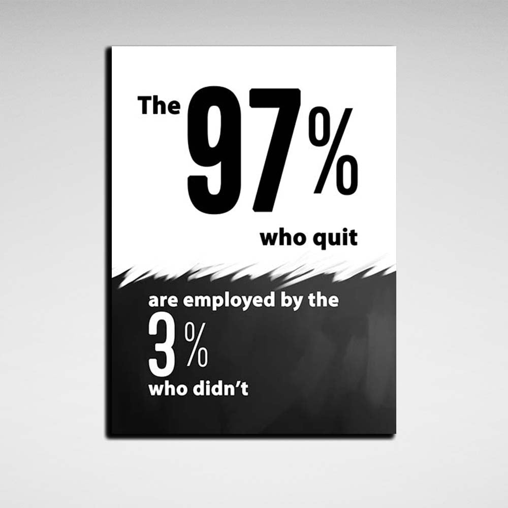 97% are running at 3% ENG Motivational Canvas Wall Art Print