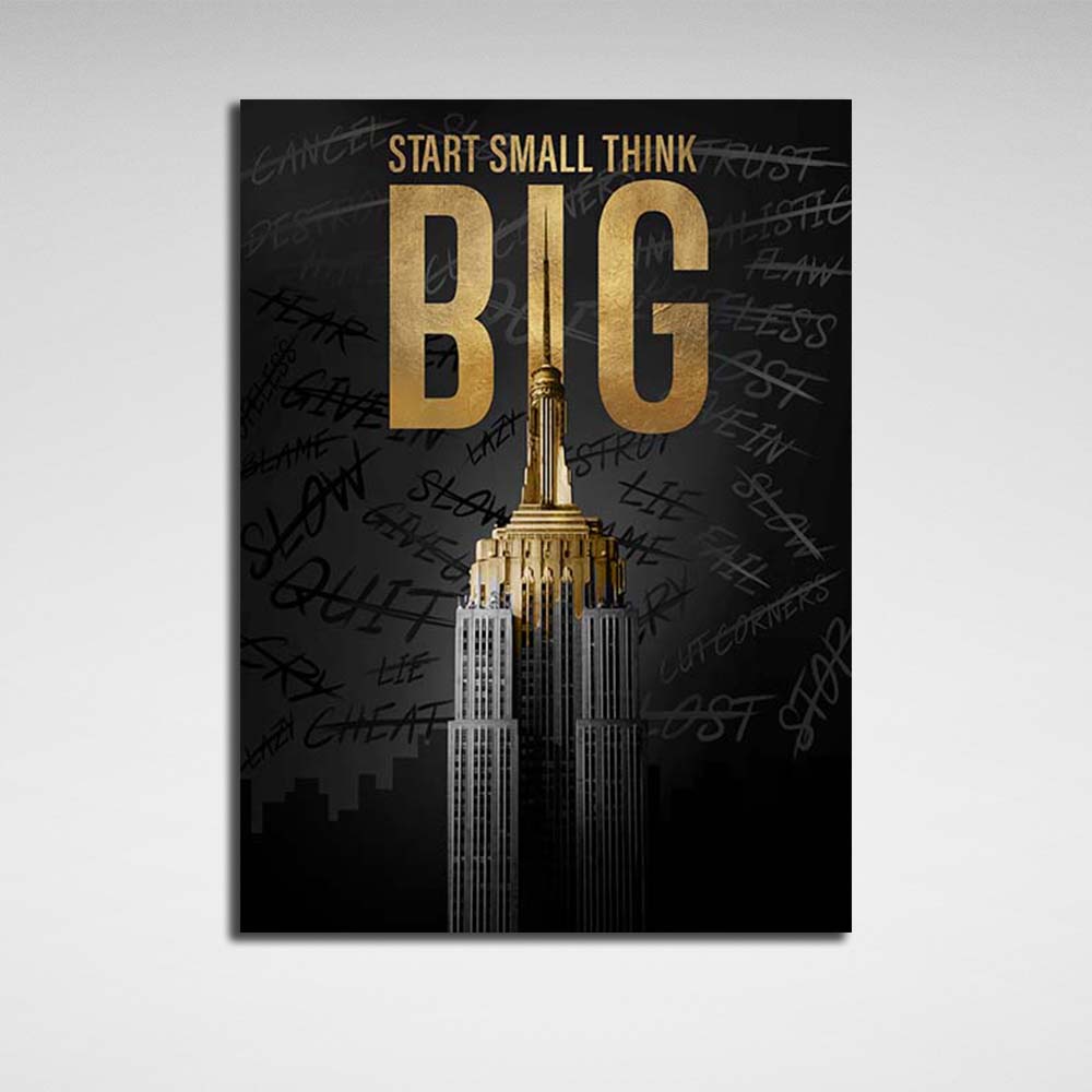 Start small, think big Motivational Canvas Wall Art Print