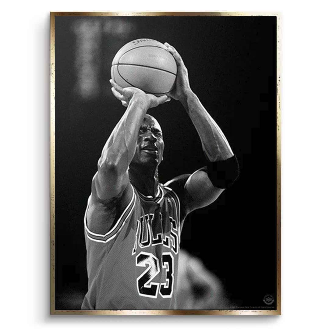 Michael Jordan: Iconic Shot Black & White Canvas Wall Art