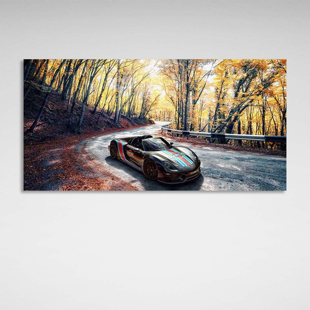 Canvas Wall Art Print Car Porsche 918 Spyder