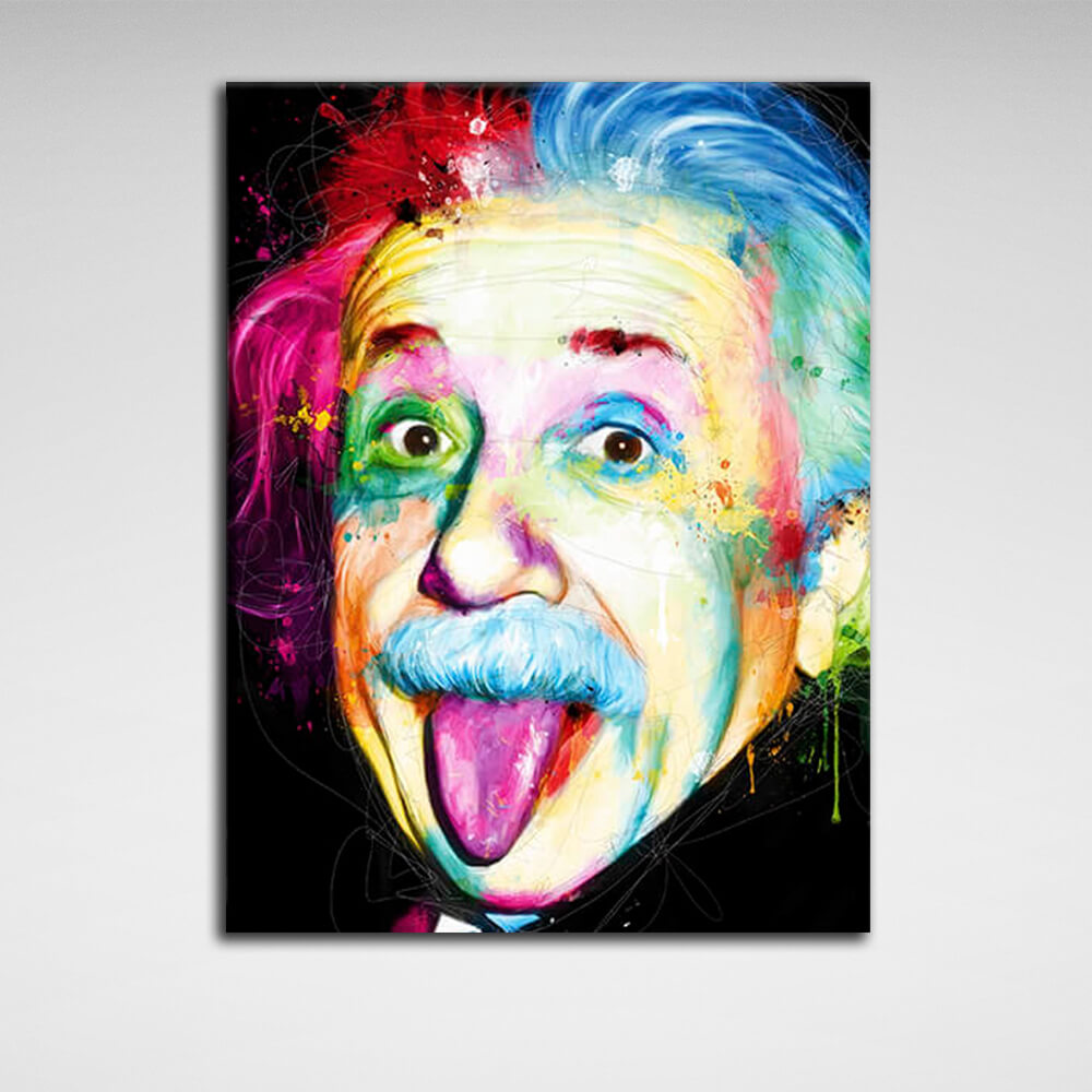 Kunstdruck auf Leinwand, Motiv: Einstein