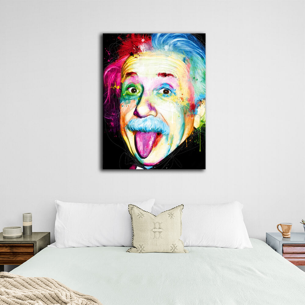 Kunstdruck auf Leinwand, Motiv: Einstein