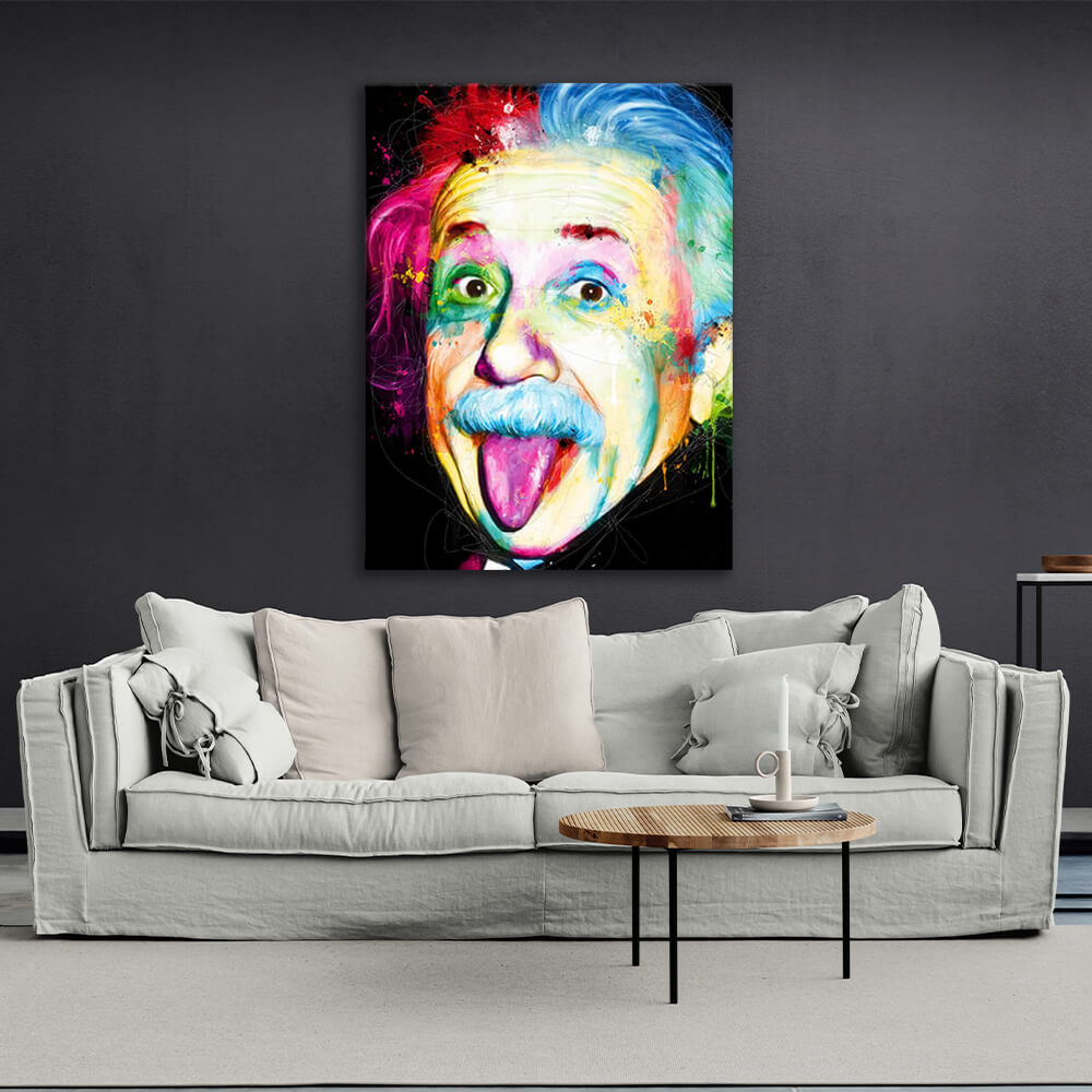 Kunstdruck auf Leinwand, Motiv: Einstein