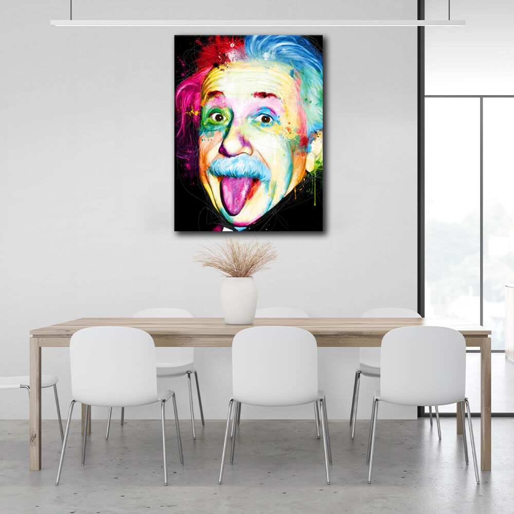 Kunstdruck auf Leinwand, Motiv: Einstein