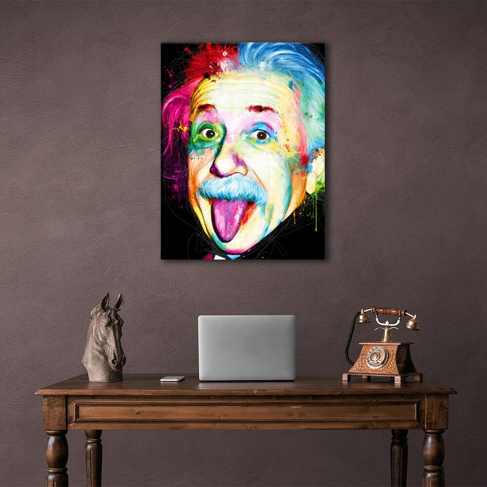 Kunstdruck auf Leinwand, Motiv: Einstein