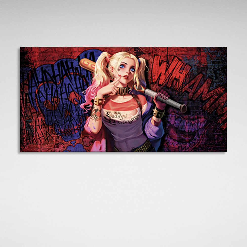 auf Leinwand Harley Quinn Graffiti Leinwand Wand Kunstdruck