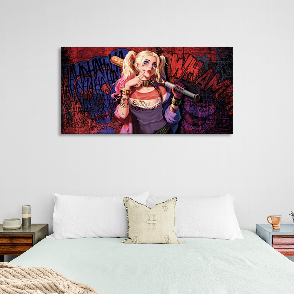 auf Leinwand Harley Quinn Graffiti Leinwand Wand Kunstdruck