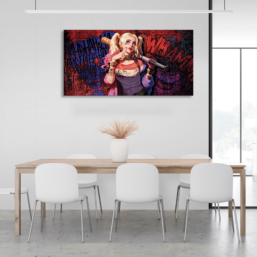 auf Leinwand Harley Quinn Graffiti Leinwand Wand Kunstdruck