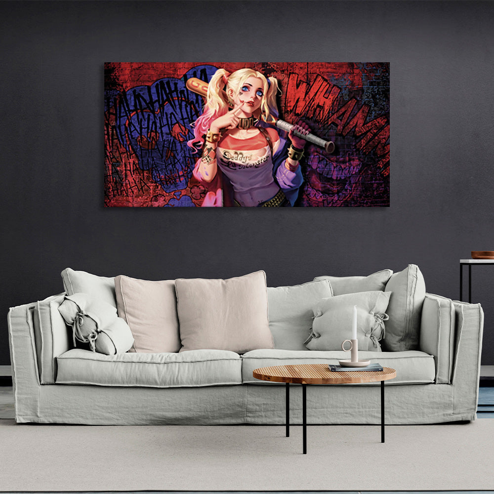 auf Leinwand Harley Quinn Graffiti Leinwand Wand Kunstdruck