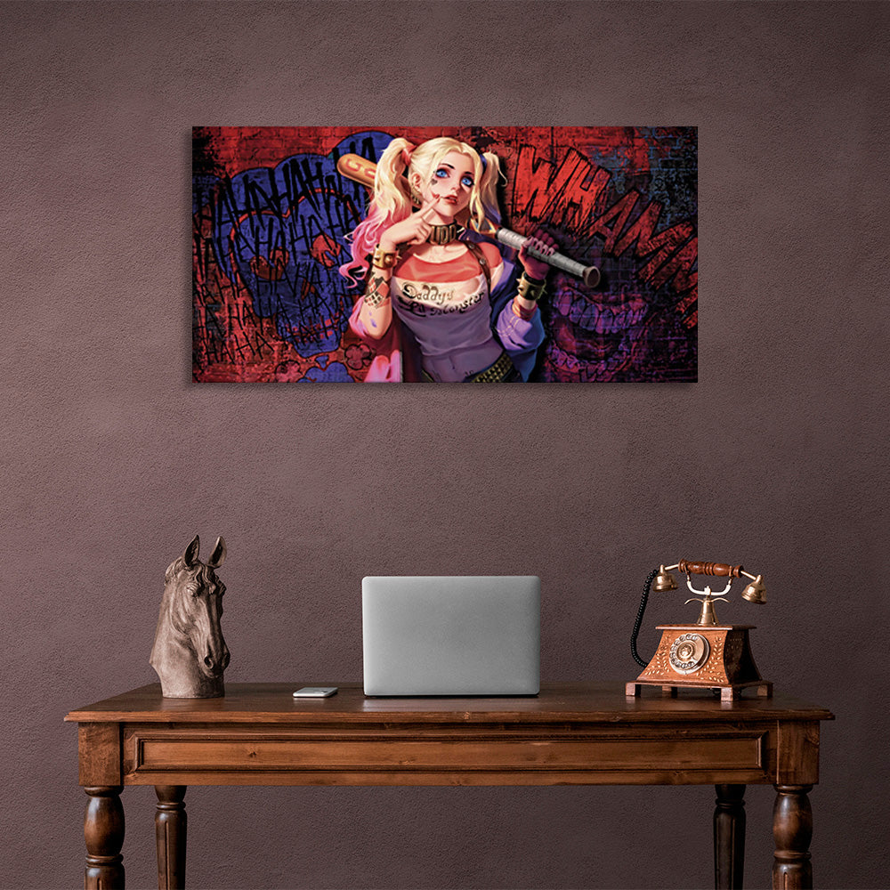 auf Leinwand Harley Quinn Graffiti Leinwand Wand Kunstdruck