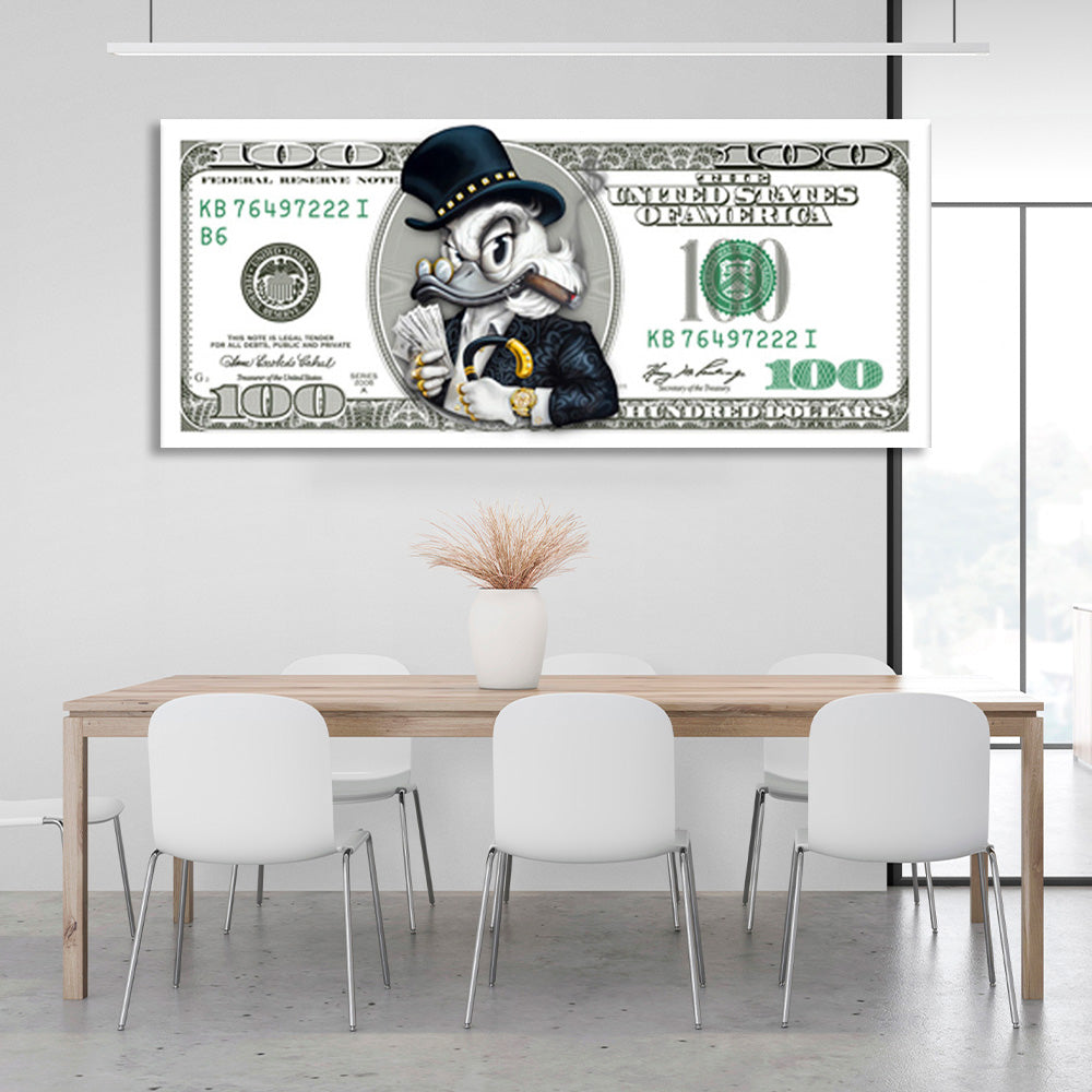 $100 Scrooge Inspirational Canvas Wall Art Print