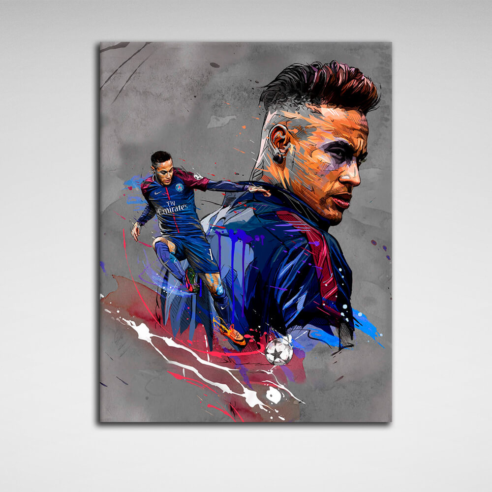 Footballer Neymar Canvas Wall Art Print