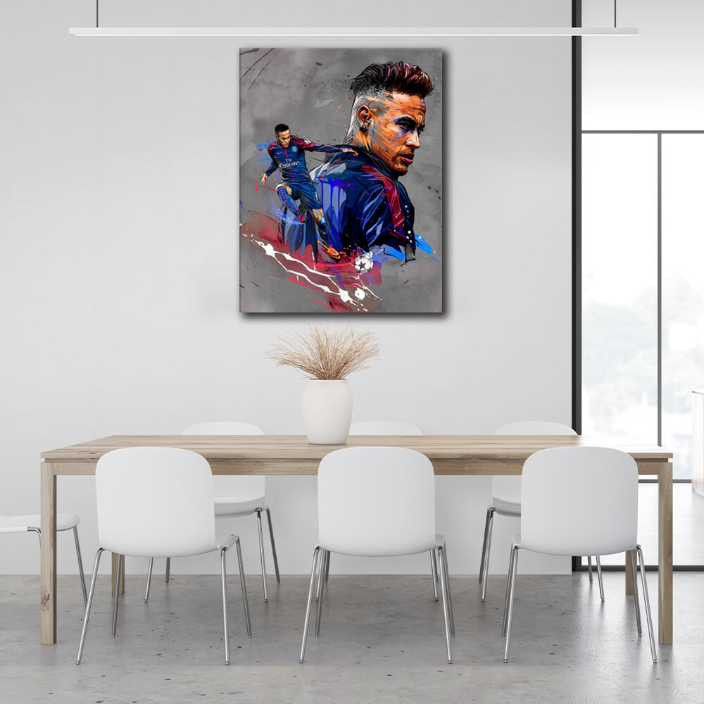 Kunstdruck auf Leinwand mit Fußballspieler Neymar