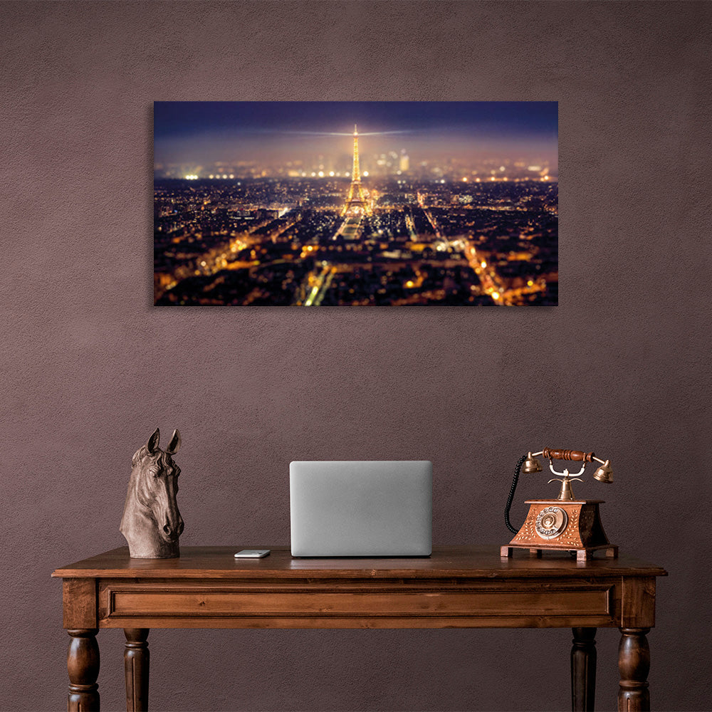 Paris at night Canvas Wall Art Print