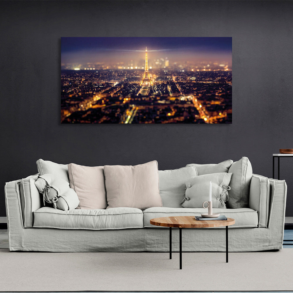 Paris at night Canvas Wall Art Print