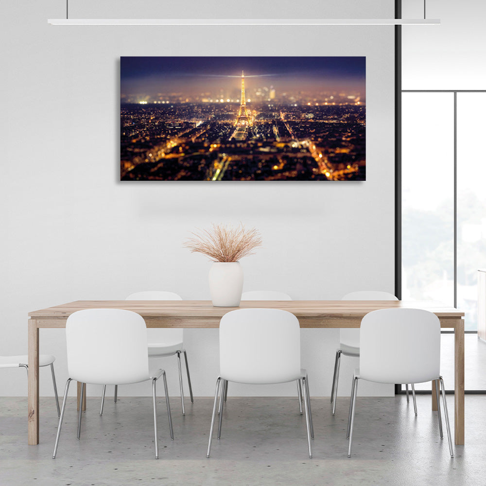 Paris at night Canvas Wall Art Print