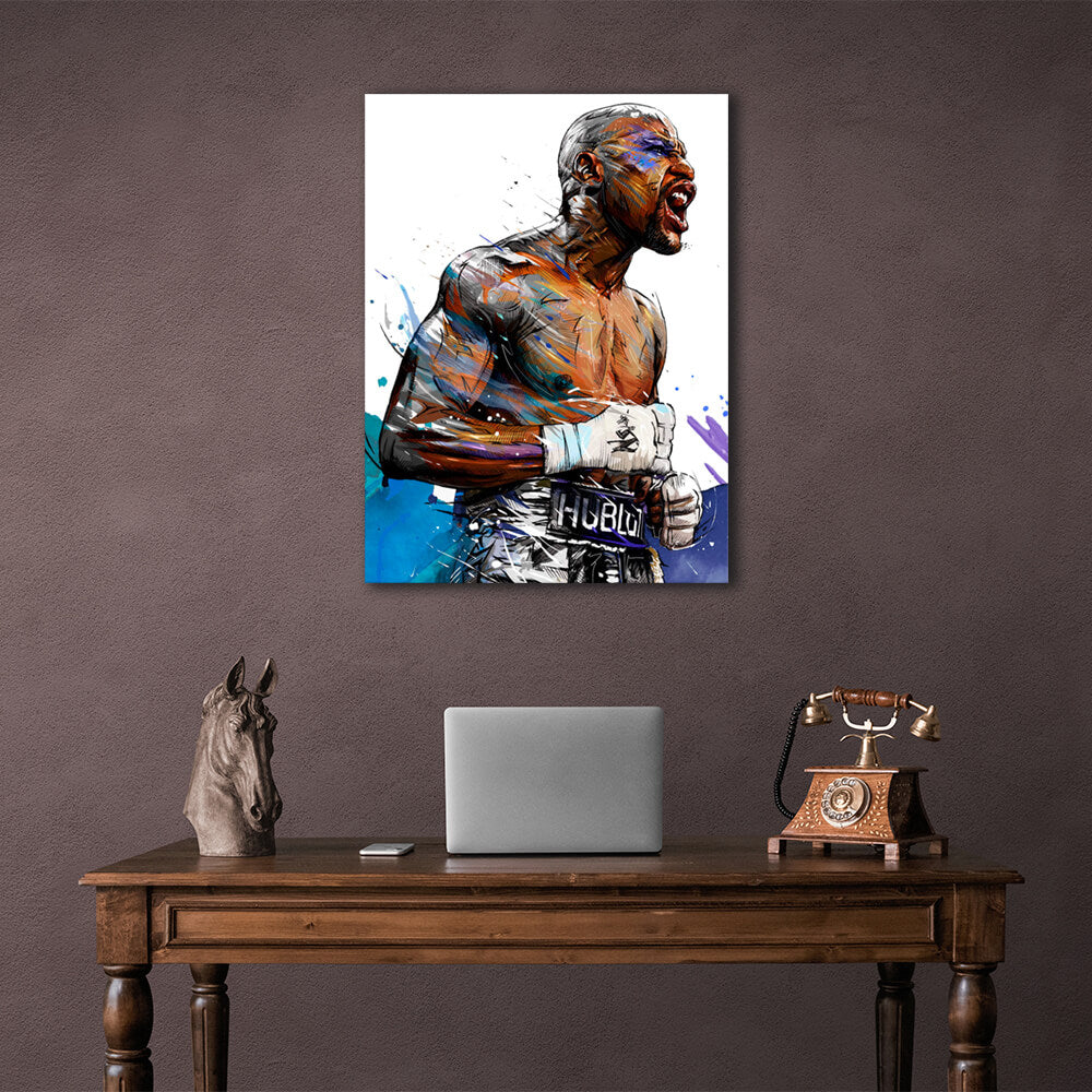 Kunstdruck auf Leinwand, Boxer Floyd Mayweather