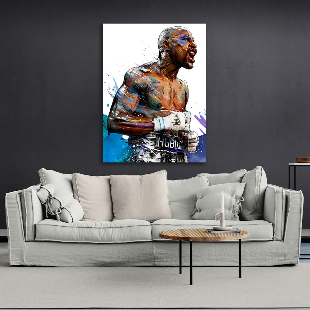 Kunstdruck auf Leinwand, Boxer Floyd Mayweather