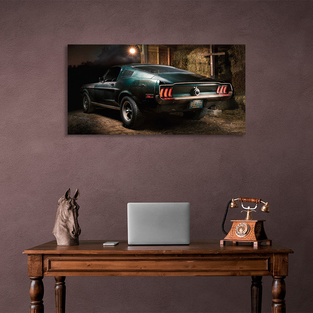 The car in the rock Canvas Wall Art Print