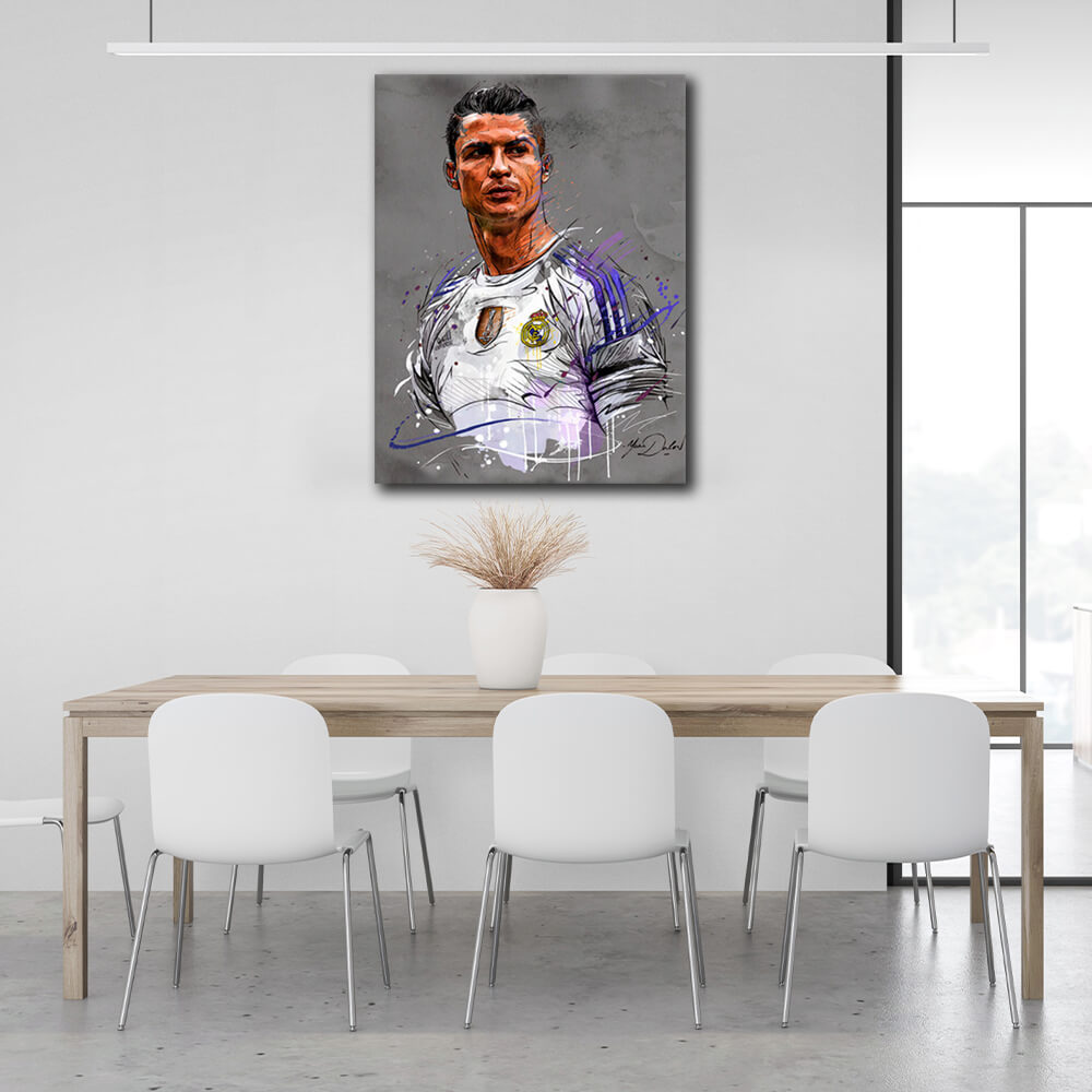 Footballer Cristiano Ronaldo Canvas Wall Art Print