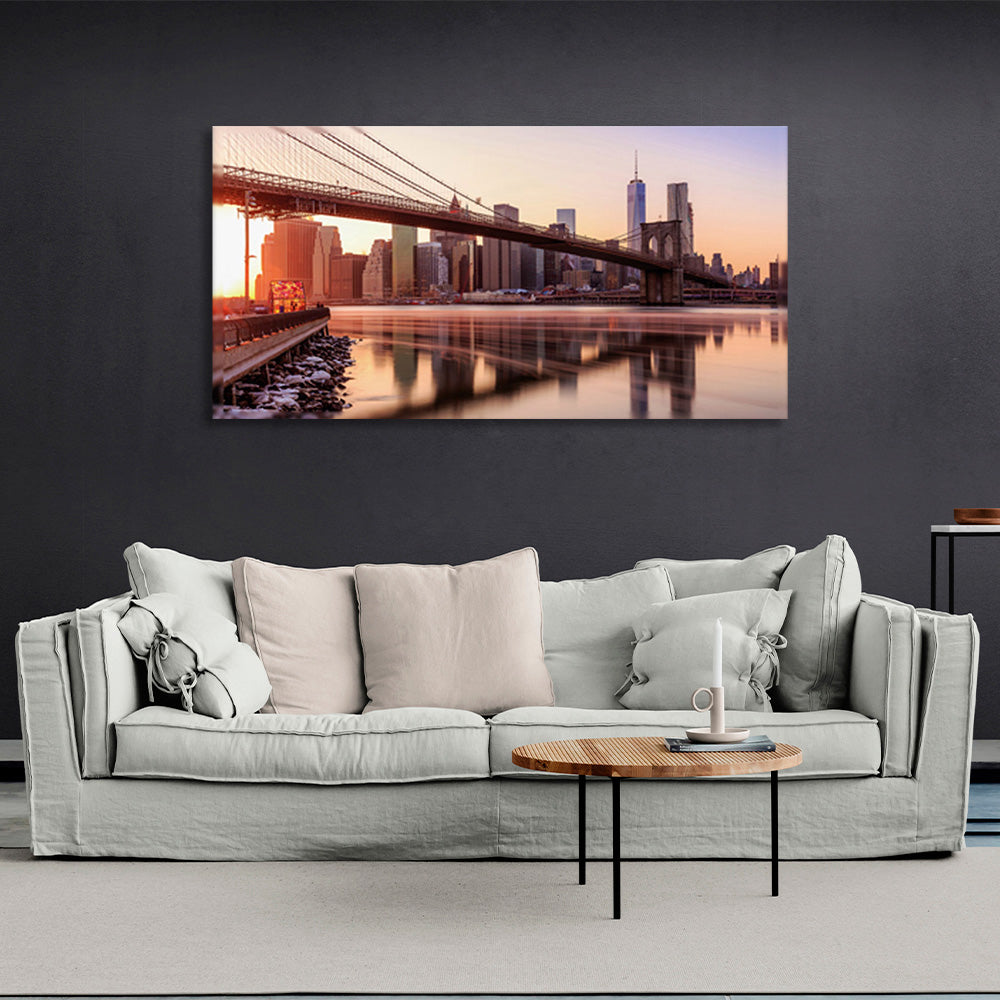 Dawn in the big city Canvas Wall Art Print