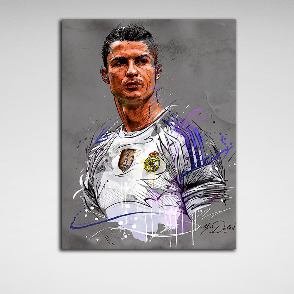 Kunstdruck auf Leinwand mit Fußballspieler Cristiano Ronaldo