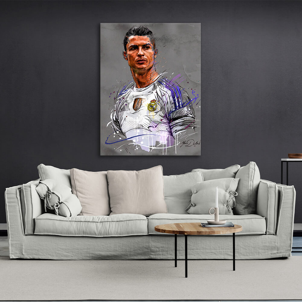 Kunstdruck auf Leinwand mit Fußballspieler Cristiano Ronaldo