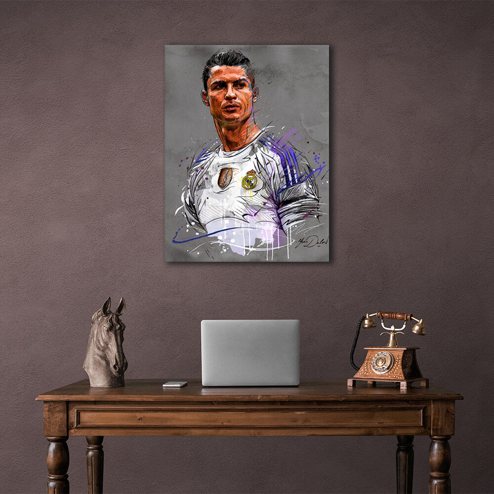 Kunstdruck auf Leinwand mit Fußballspieler Cristiano Ronaldo