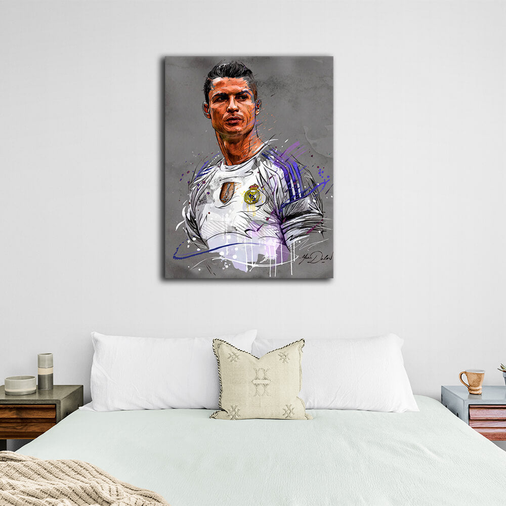 Kunstdruck auf Leinwand mit Fußballspieler Cristiano Ronaldo