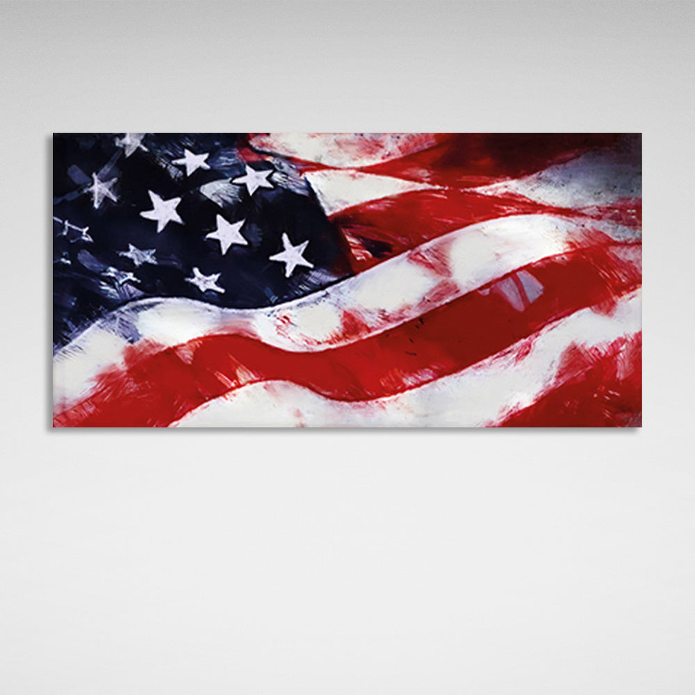 Kunstdruck auf Leinwand mit US-Flagge