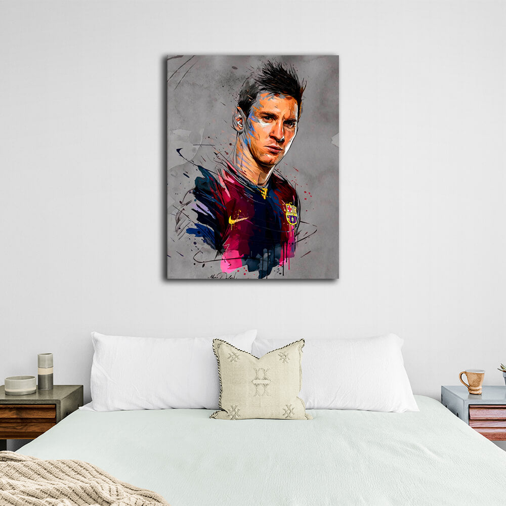 Kunstdruck auf Leinwand mit Fußballspieler Lionel Messi