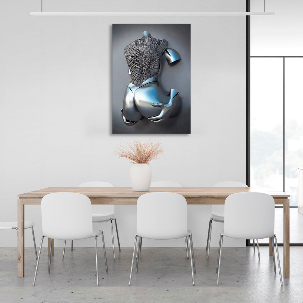 The arm lats holding up the body Canvas Wall Art Print