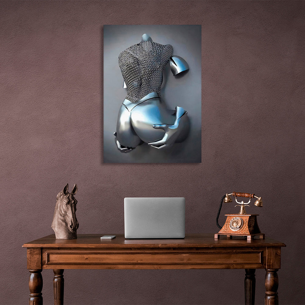 The arm lats holding up the body Canvas Wall Art Print