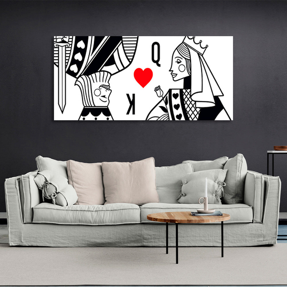 King and queen cards Canvas Wall Art Print