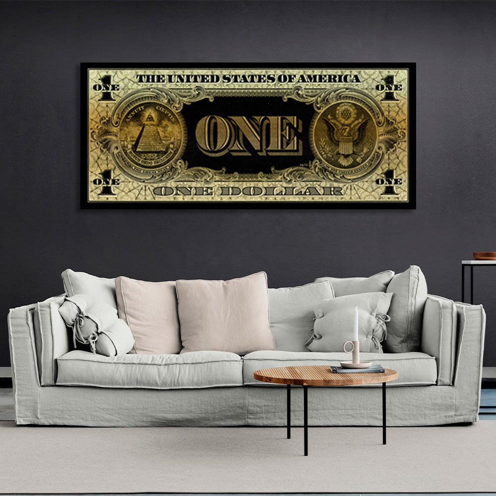 Designer-Kunstdruck „One Dollar“ auf Leinwand, inspirierender Wanddruck