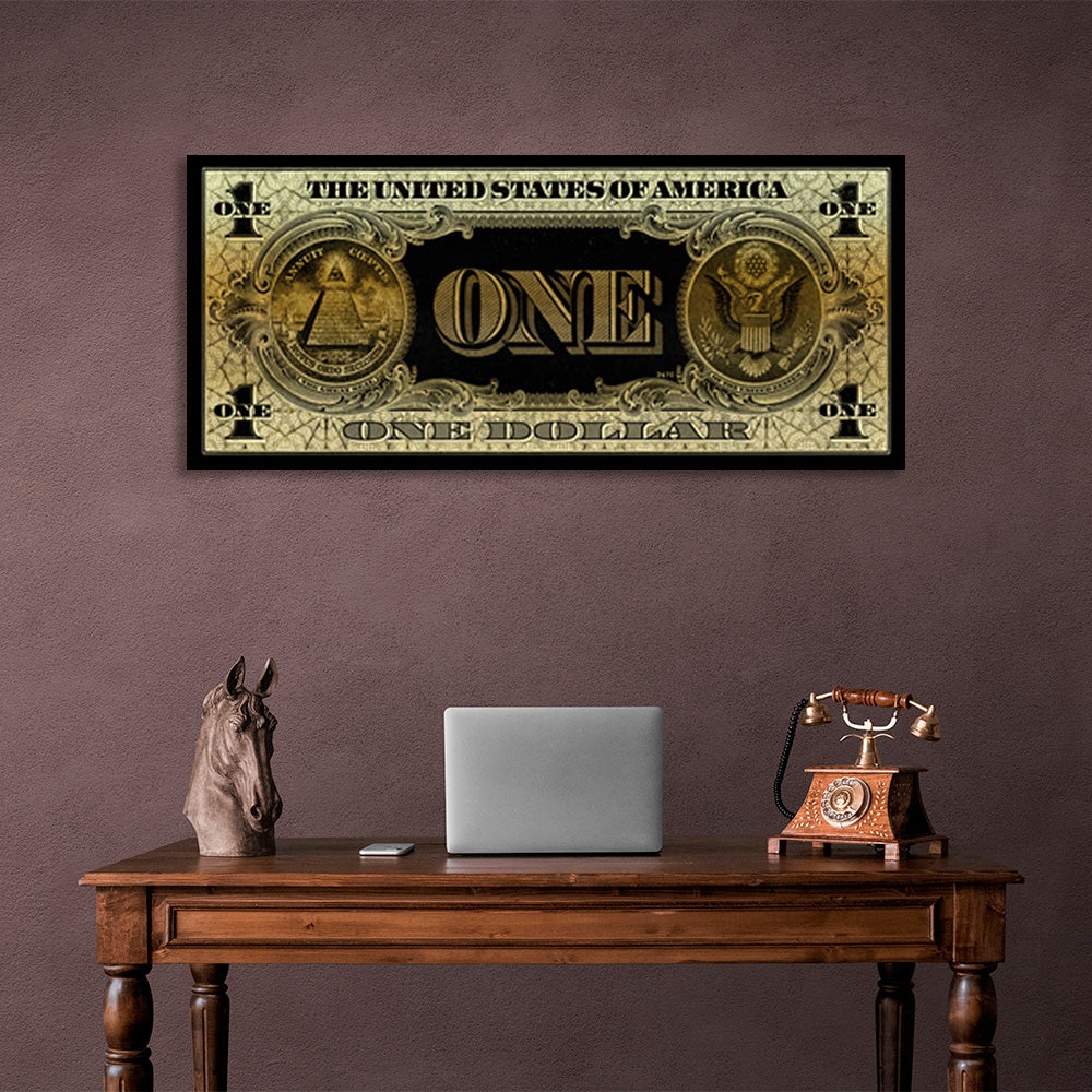 Designer-Kunstdruck „One Dollar“ auf Leinwand, inspirierender Wanddruck