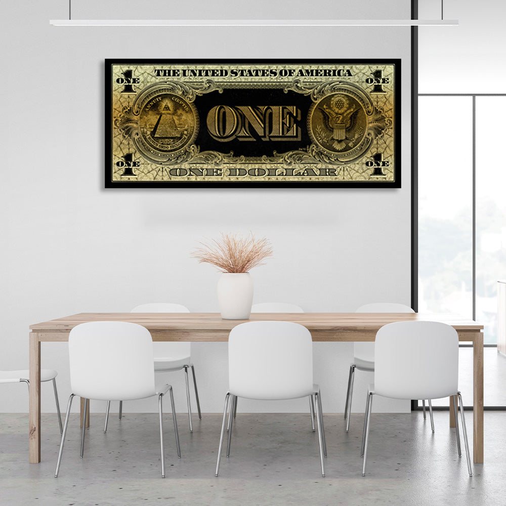 Designer-Kunstdruck „One Dollar“ auf Leinwand, inspirierender Wanddruck