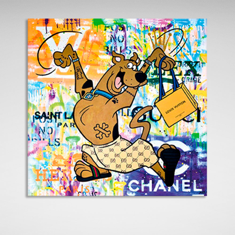 Scooby Doo graffiti-style Canvas Wall Art Print