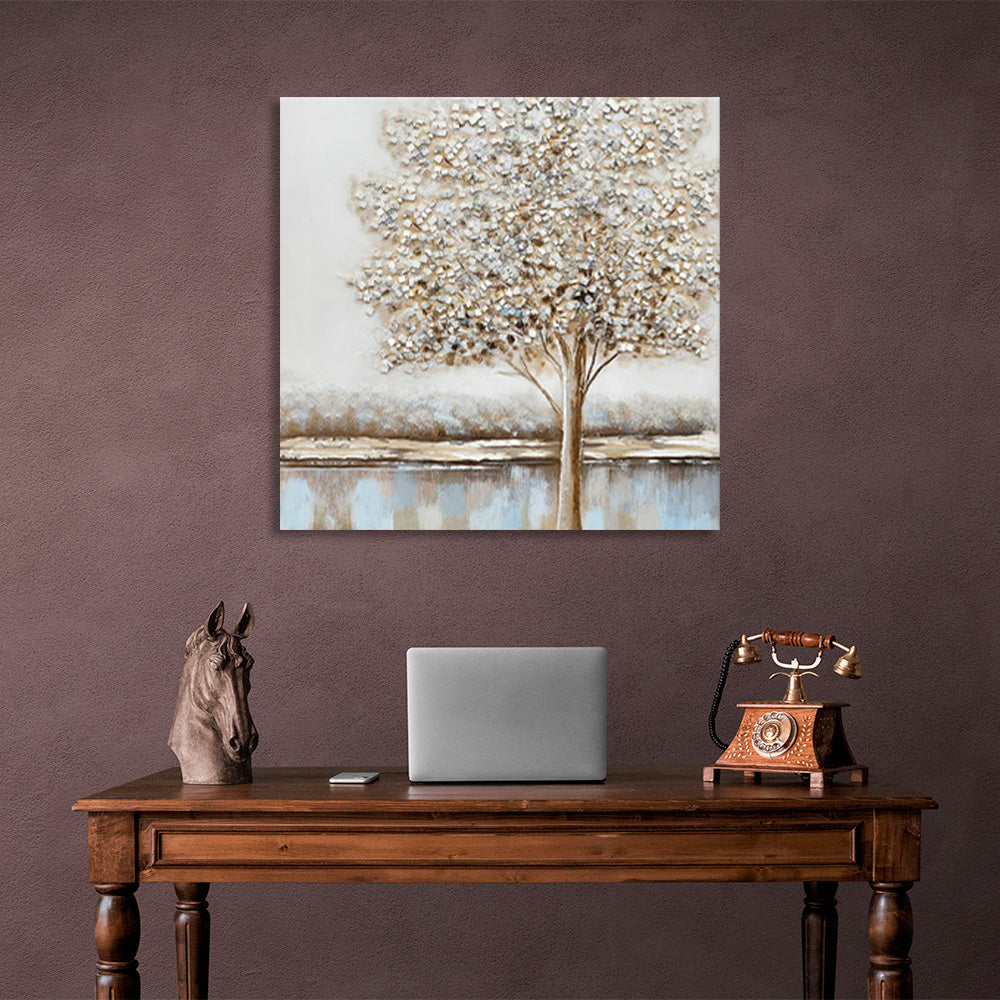 A tree in pastel colors Canvas Wall Art Print