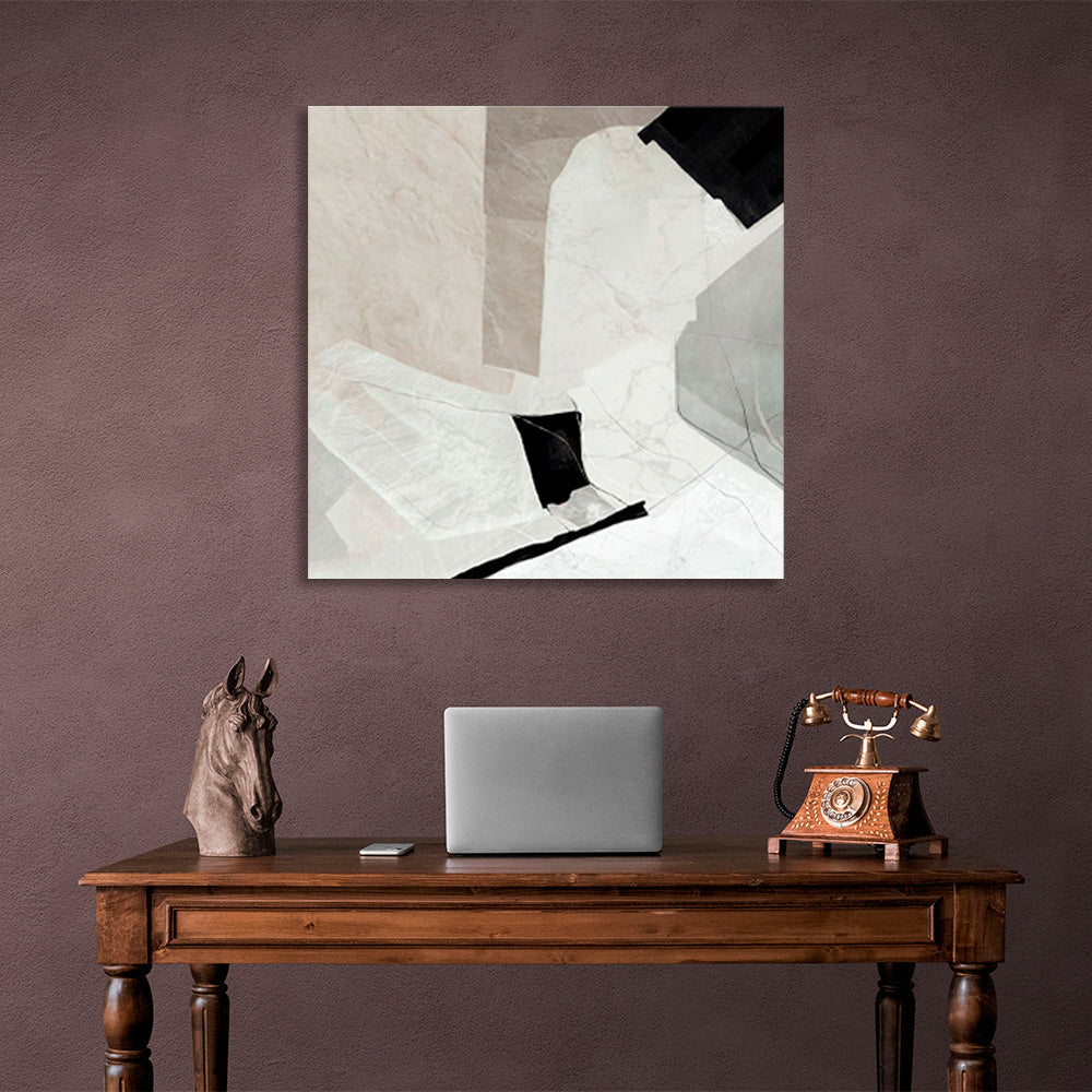 Abstraction in black and pastel colors Abstraction Canvas Wall Art Print