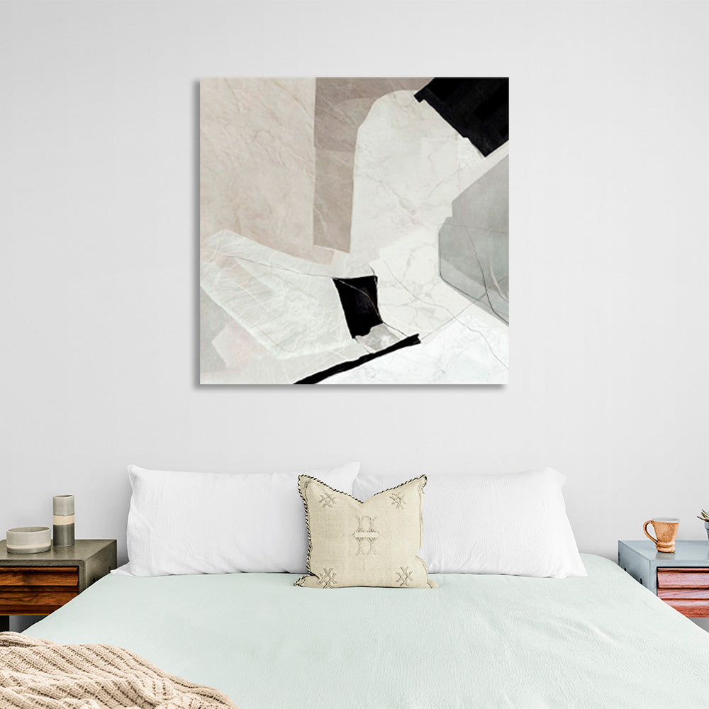 Abstraction in black and pastel colors Abstraction Canvas Wall Art Print