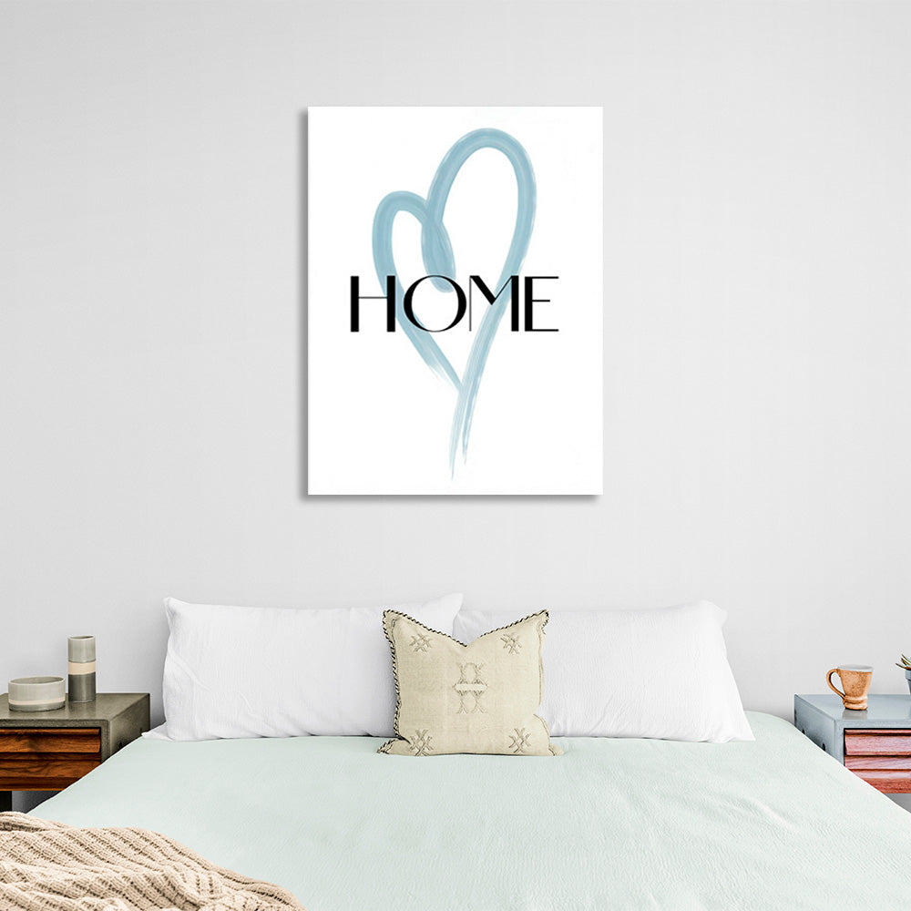 Leinwandbild mit der Aufschrift „HOME“