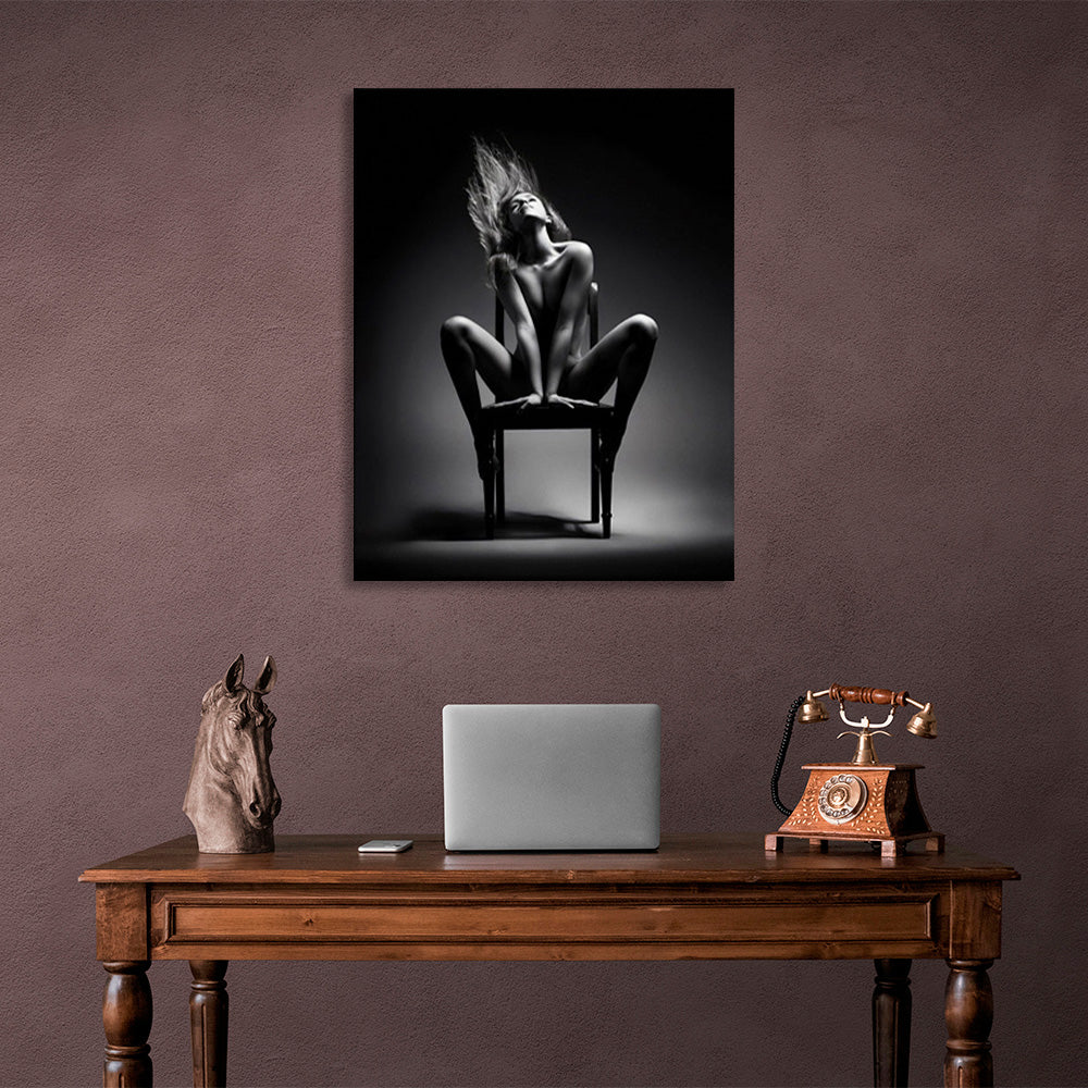 The girl in the chair Canvas Wall Art Print