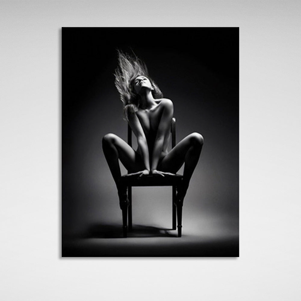 The girl in the chair Canvas Wall Art Print