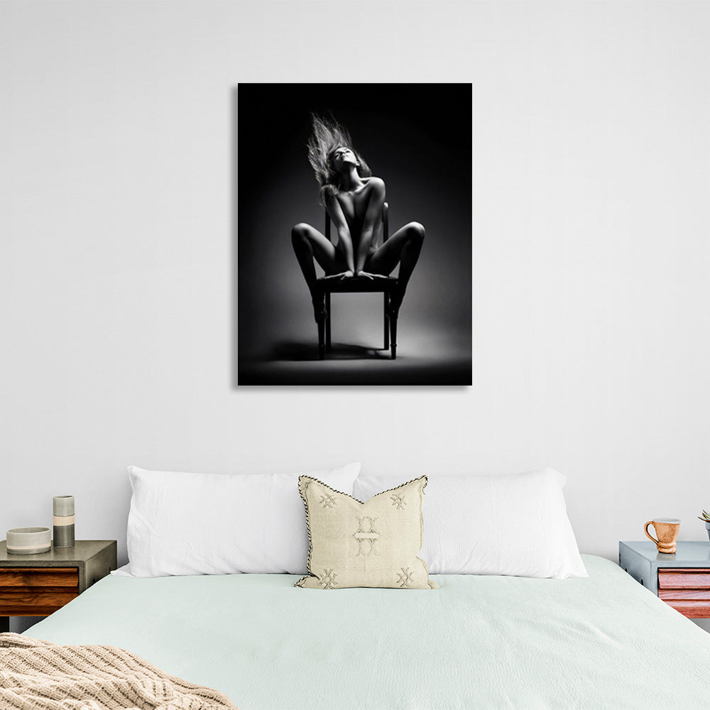 The girl in the chair Canvas Wall Art Print