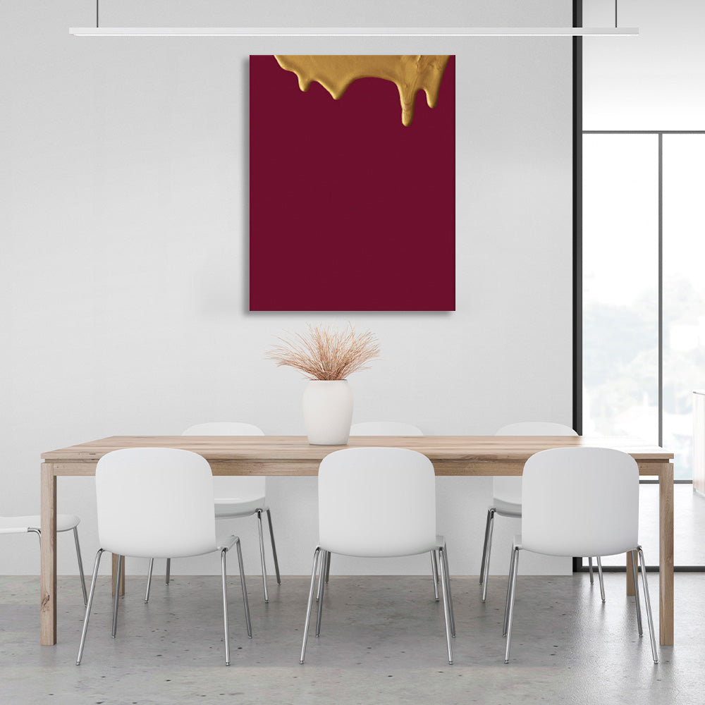 A burgundy canvas with gold paint Canvas Wall Art Print