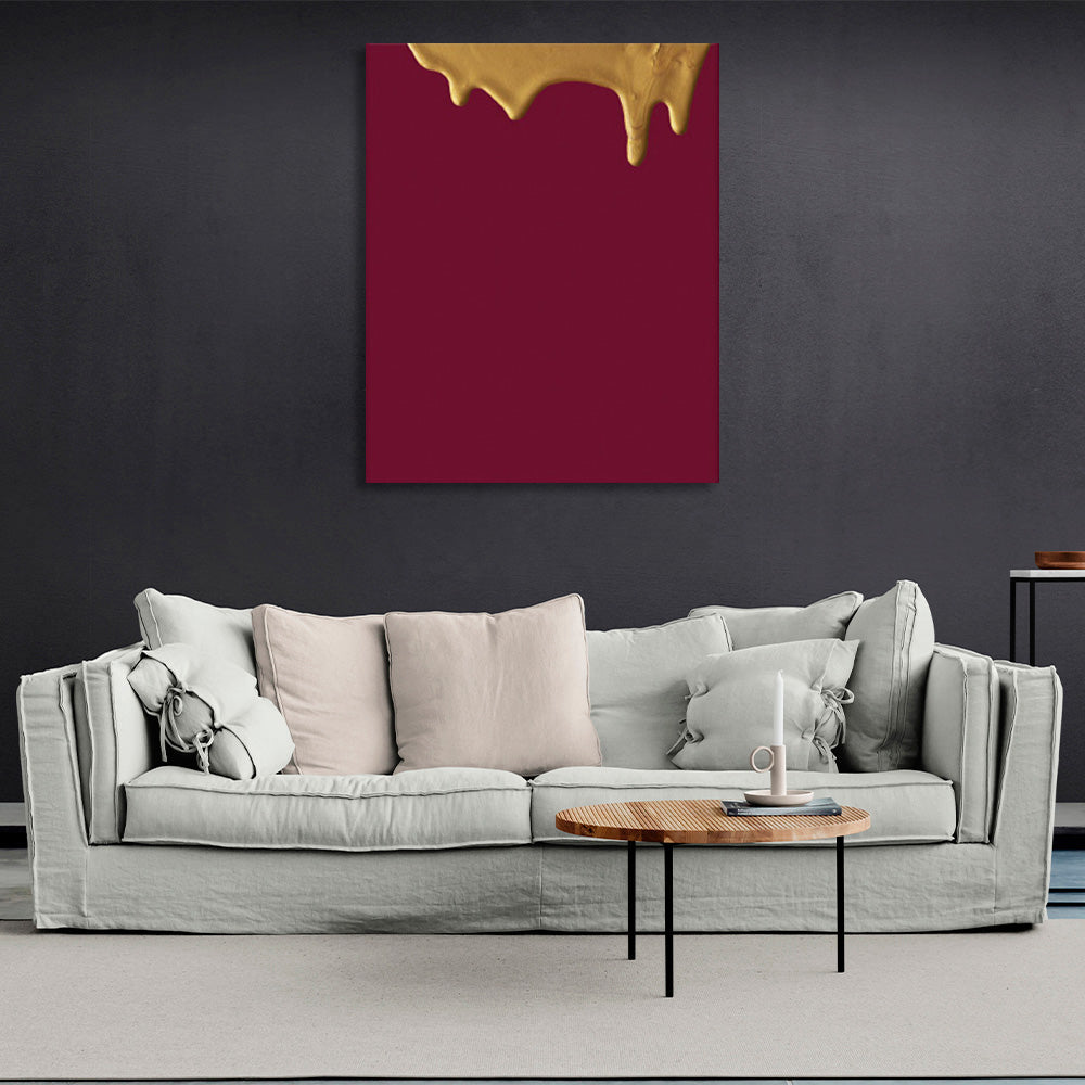 A burgundy canvas with gold paint Canvas Wall Art Print